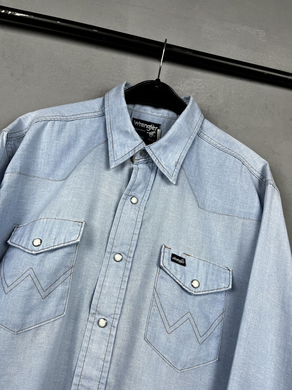 Vintage × Wrangler Wrangler shirt USA vintage Size US L / EU 52-54 / 3 - 2 Thumbnail