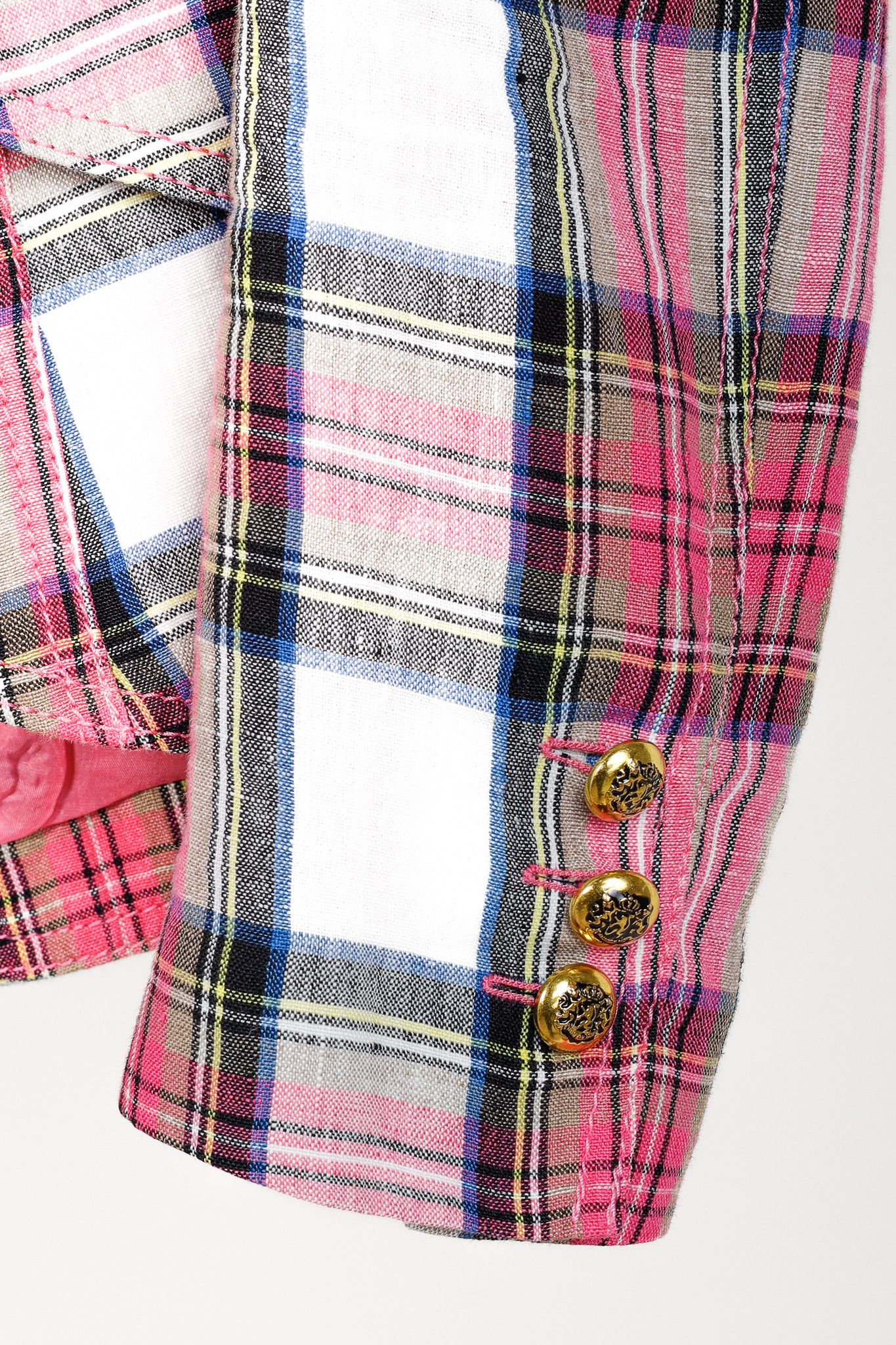 SMYTHE Smythe SS/20 Madras Plaid Pouf Sleeve One Button Blazer Size S / US 4 / IT 40 - 7 Thumbnail