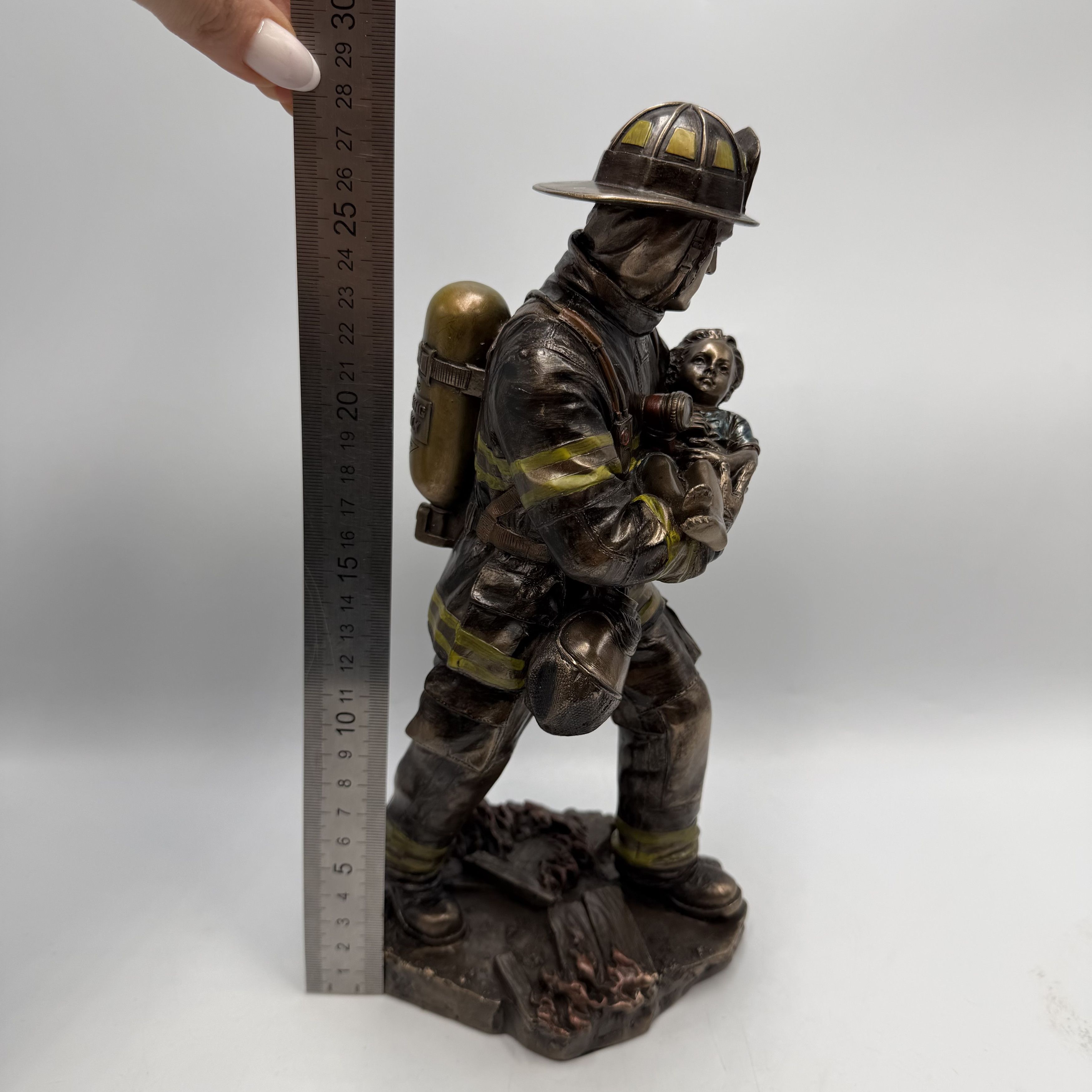 Other Bronze Finish Firefighter Statue Size ONE SIZE - 2 Thumbnail