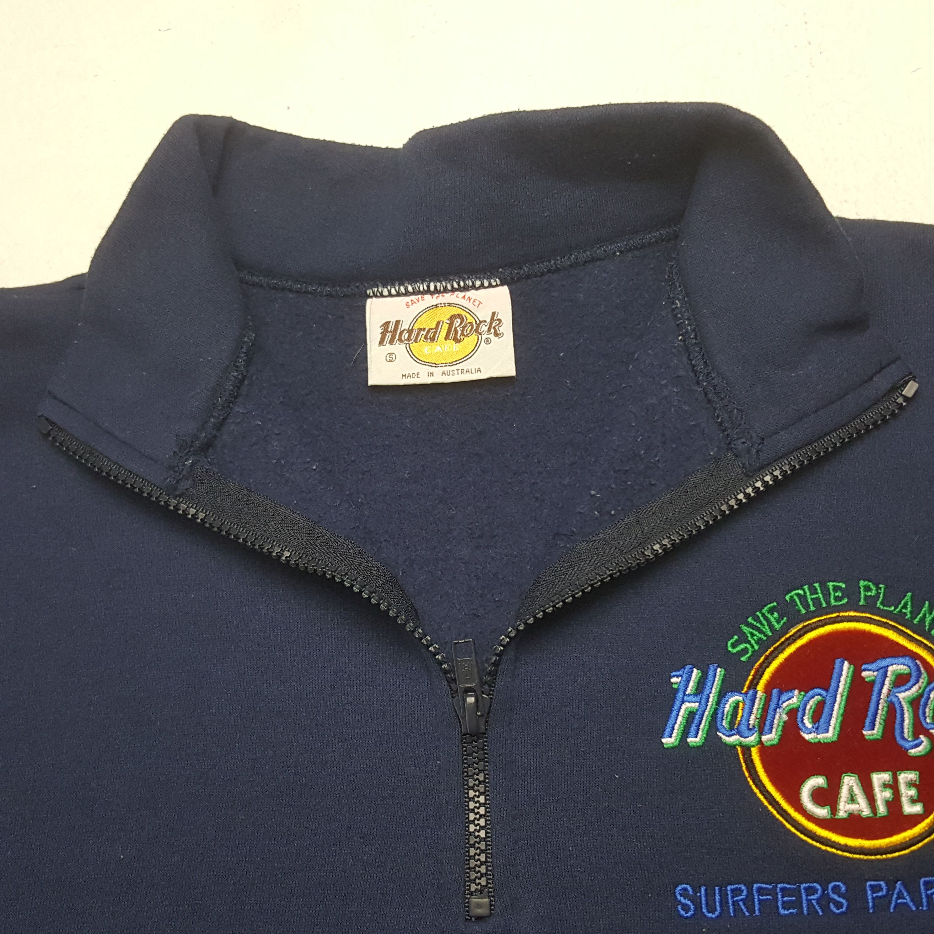 Hard Rock Cafe Vintage Hard Rock Cafe Half Zipper Sweatshirt RR1 Size US L / EU 52-54 / 3 - 4 Thumbnail