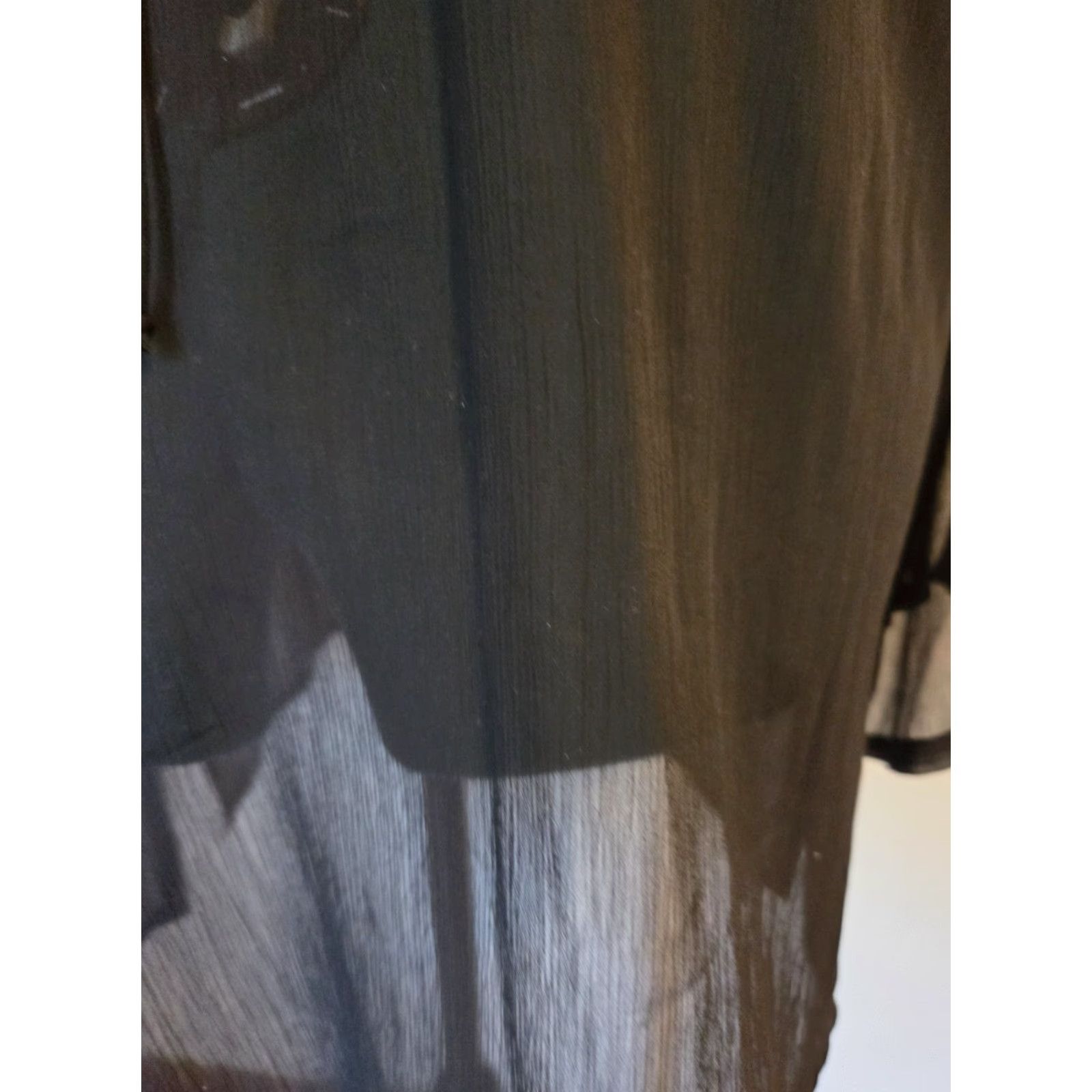 Vintage Nicole's Closet Black Embroidered Beaded Trim Sheer Tunic Top 3X Womens Blouse Hippie Boho Shirt Casual Party/Cocktail Size XXL / US 16-18 / IT 52-54 - 4 Thumbnail