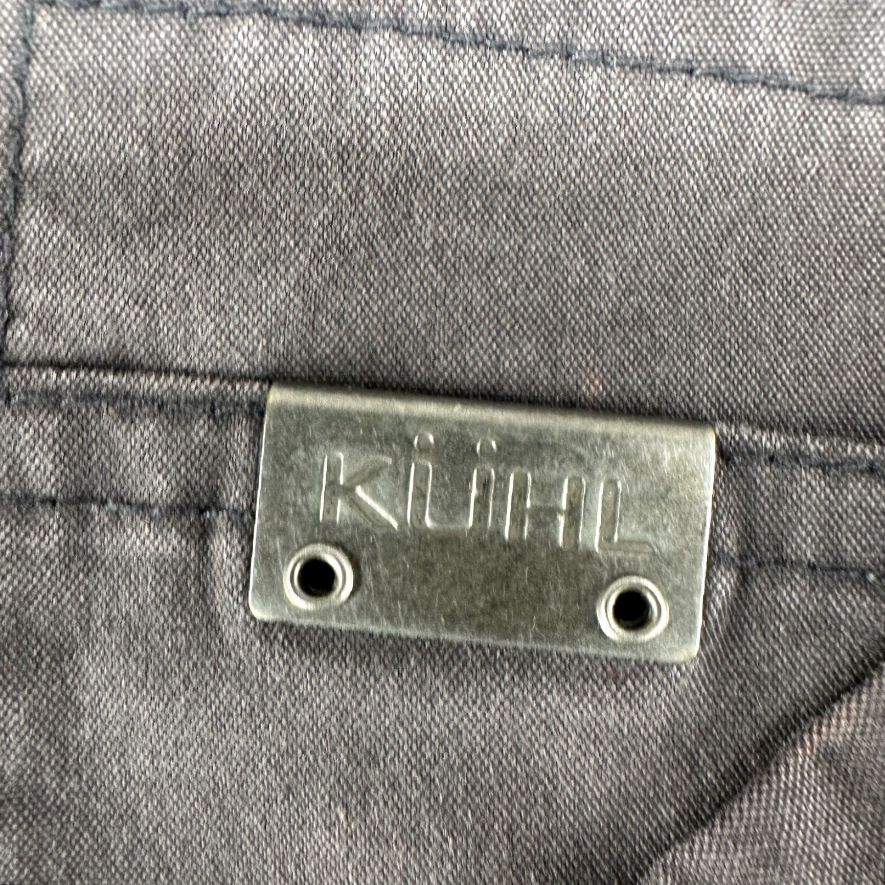 Vintage Kuhl Pants Mens 34x30 Grey Carpenter Straight Cotton Nylon Stretch Hiking Pants Mens Regular 90s Logo USA Vietnam Grey Size US 34 / EU 50 - 3 Thumbnail