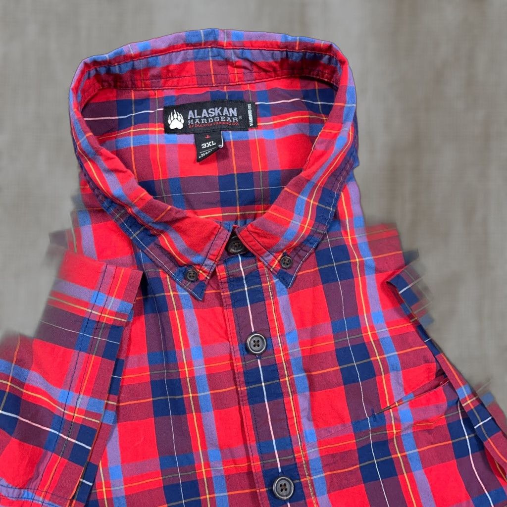 Vintage Alaskan Hardgear Shirt Men 3XL Red Blue Plaid Button-Up Standard Fit Hiking Camp Size US XXL / EU 58 / 5 - 1 Thumbnail