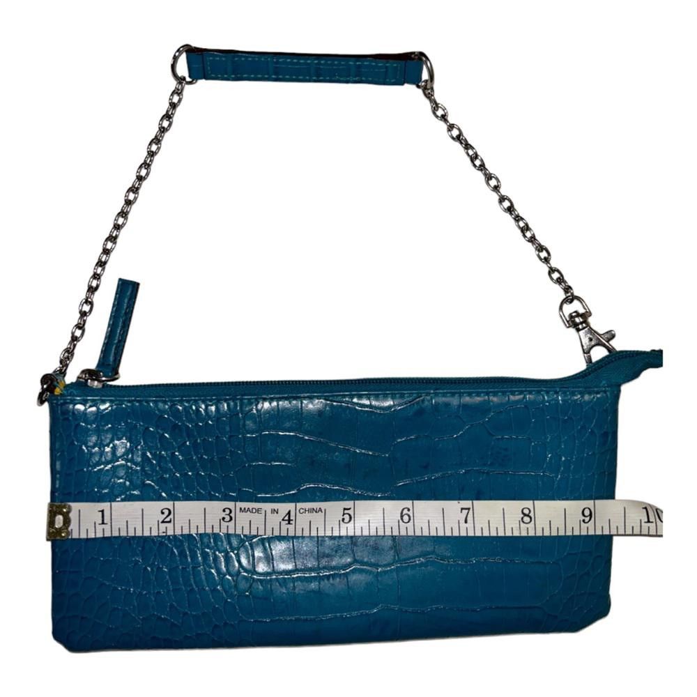 Designer Blue Faux Snakeskin Clutch Size ONE SIZE - 3 Thumbnail