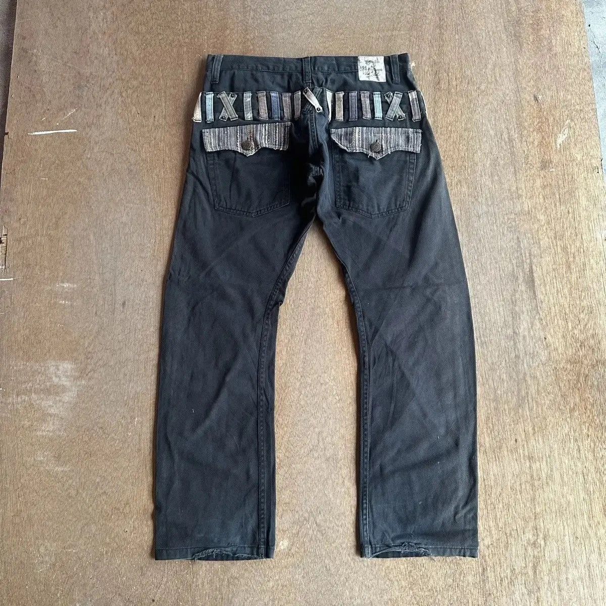 Seditionaries SICKS!! DOMINATE Jeans Double Waist Bondage Curve Leg Faded Size US 32 / EU 48 - 12 Thumbnail
