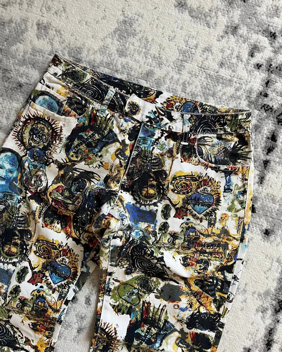 Jean Paul Gaultier × Vintage SS2000 Jean Paul Gaultier x Basquiat Artwork Pants Size US 39 - 2 Thumbnail