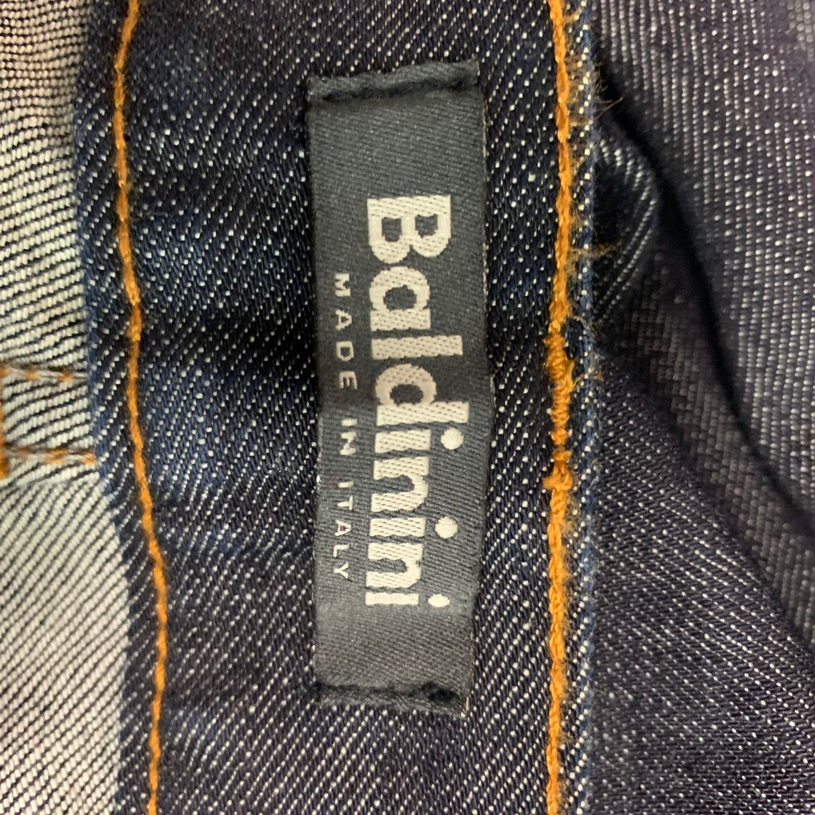 Baldinini 34 Navy Contrast Stitch Cotton Elastane Button Fly Jeans Size US 34 / EU 50 - 3 Thumbnail