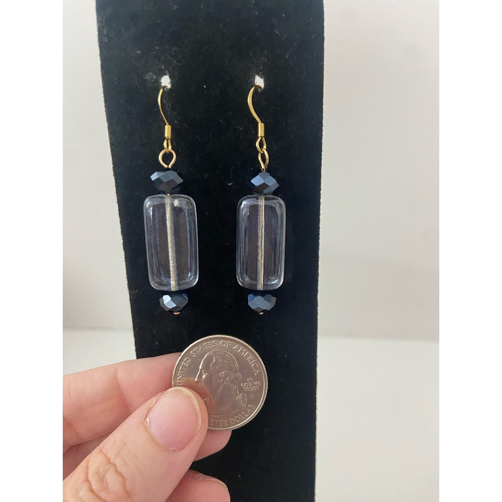 Other gray and navy glass bead earrings Size ONE SIZE - 2 Thumbnail