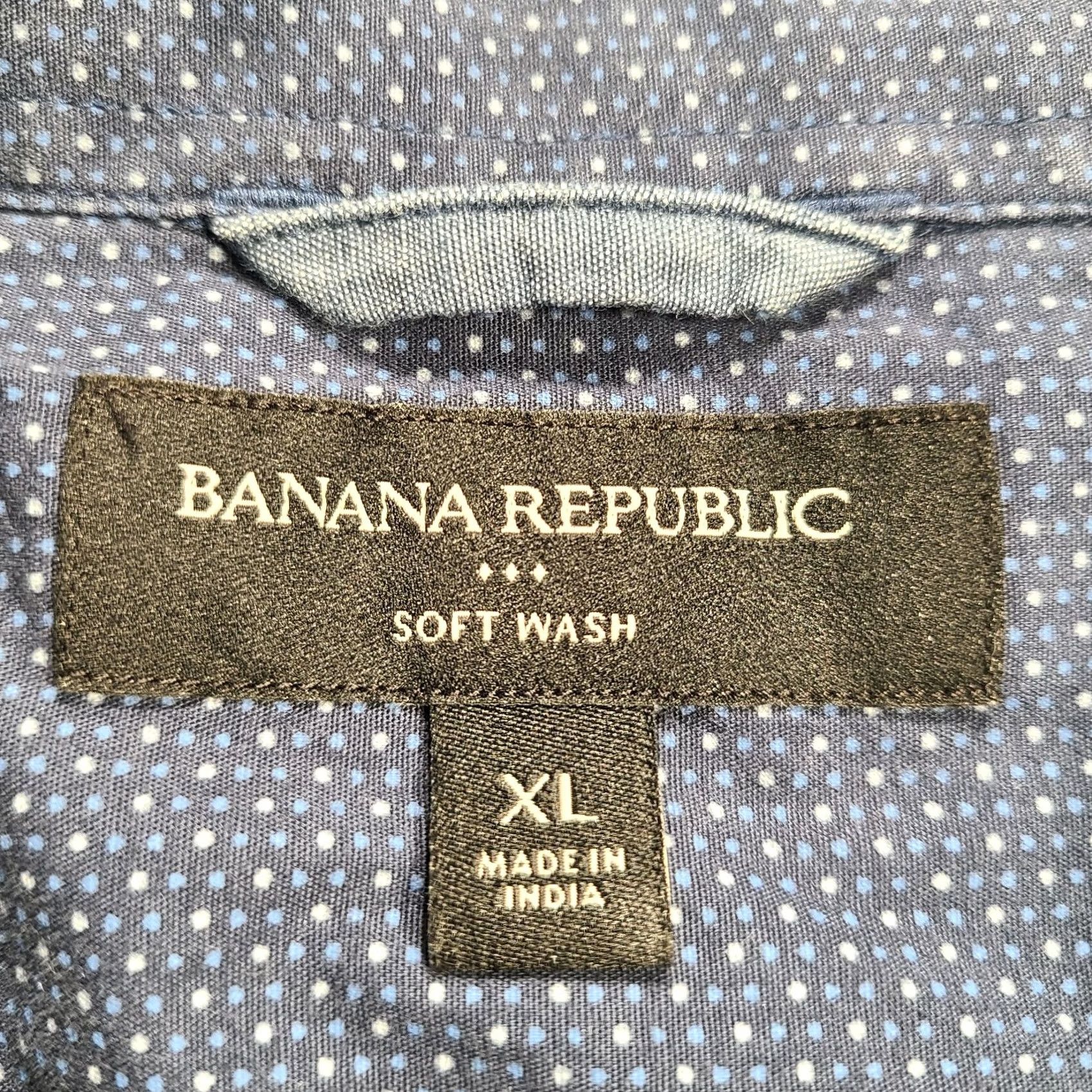 Banana Republic Banana Republic Shirt Mens XL Button-Up Blue Polka Dot Long Sleeve Regular Fit Size US XL / EU 56 / 4 - 3 Thumbnail