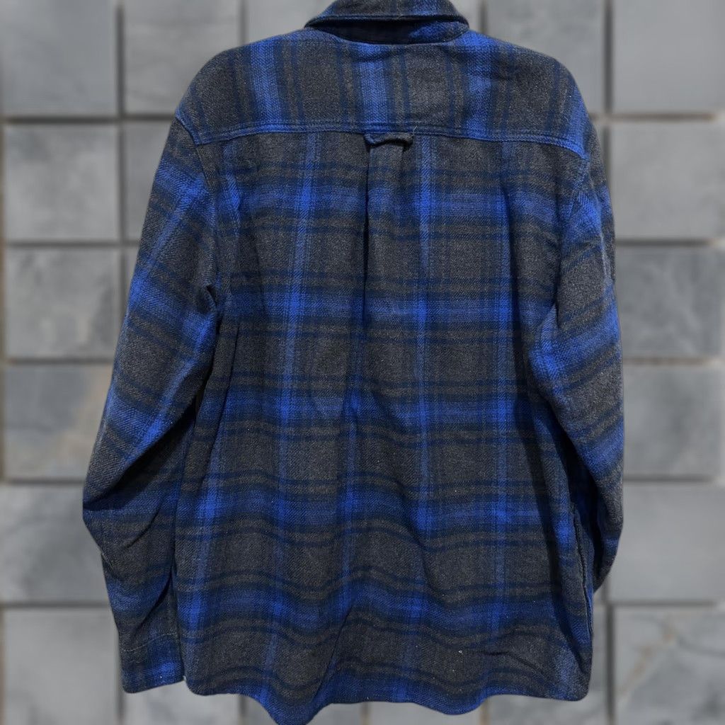 Orvis VINTAGE Orvis Flannel Shirt Jacket Mens XL Blue Gray Plaid Button Pockets Thick Shacket Size US XL / EU 56 / 4 - 1 Thumbnail