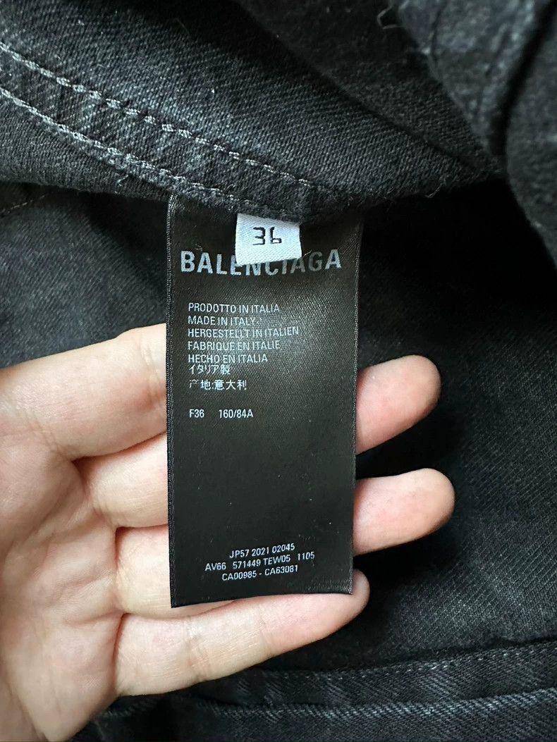 Balenciaga Balenciaga Logo Denim Jacket with Rhinestones-2505 Size US XXL / EU 58 / 5 - 5 Thumbnail