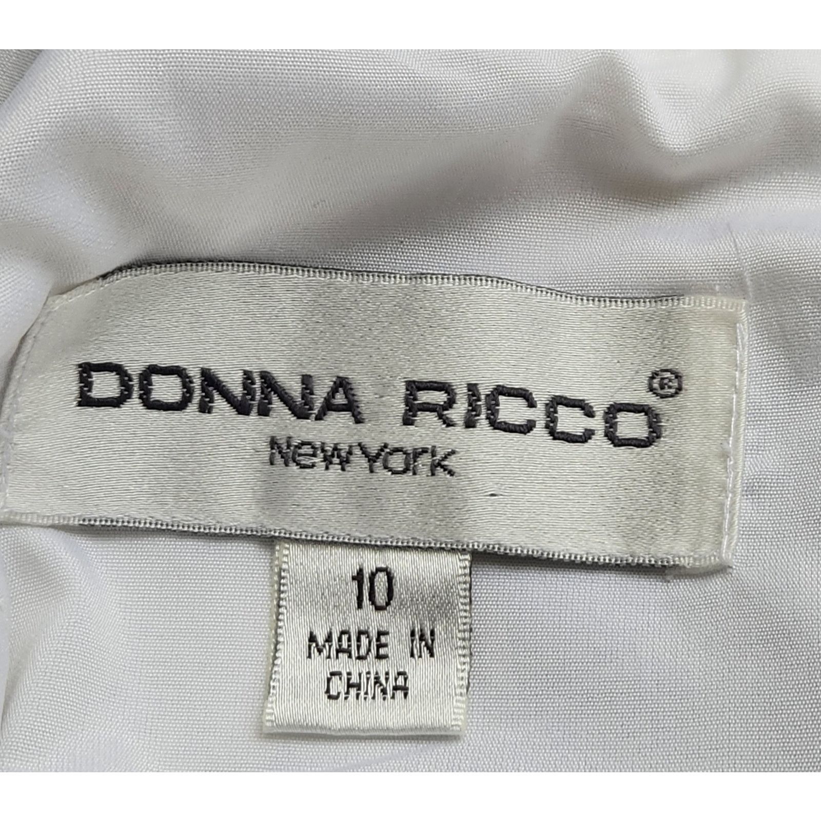 Other Donna Ricco White Blue Floral Print A Line Dress 10 Lined Size L / US 10 / IT 46 - 5 Thumbnail