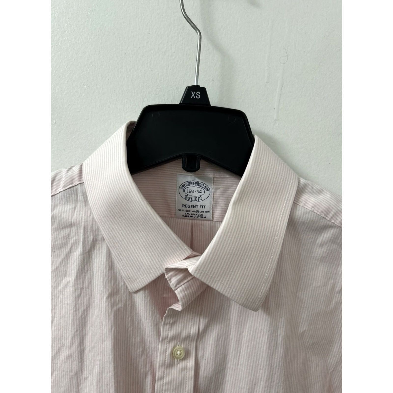 Brooks Brothers Brooks Brothers Shirt Mens 16.5 Pink Oxford Striped Regent Supima Button Up L/S Non-Iron Dress Shirt Size US XL / EU 56 / 4 - 5 Thumbnail