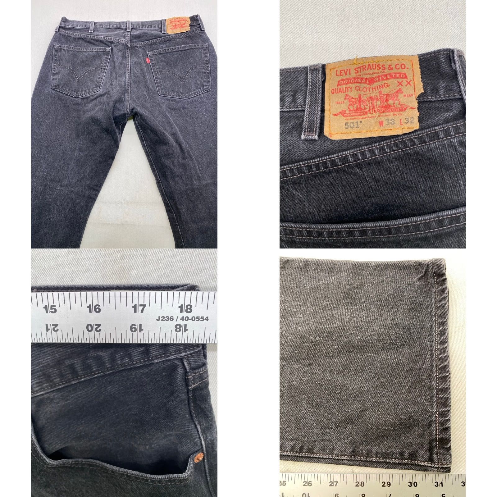 Levi's Levi's 501 Black Denim Jeans Mens 38 Regular Button Fly Straight Levi's 501 Black Denim Jeans Mens 38x32 Button Fly Straight Leg 3293 Size US 38 / EU 54 - 8 Thumbnail