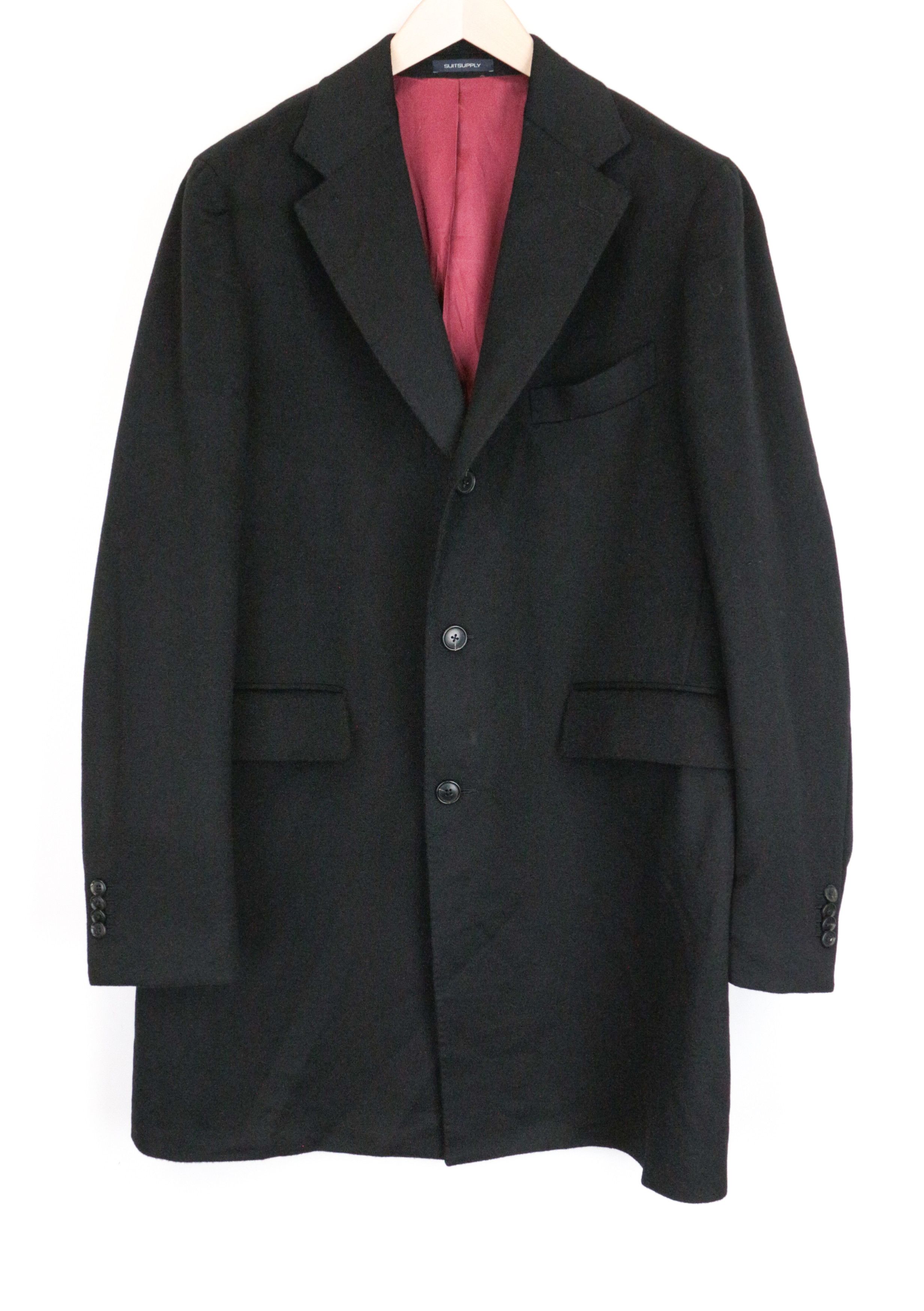 Suitsupply VICENZA UK48R Black Wool Coat 66883 Size US XXL / EU 58 / 5 - 1 Thumbnail