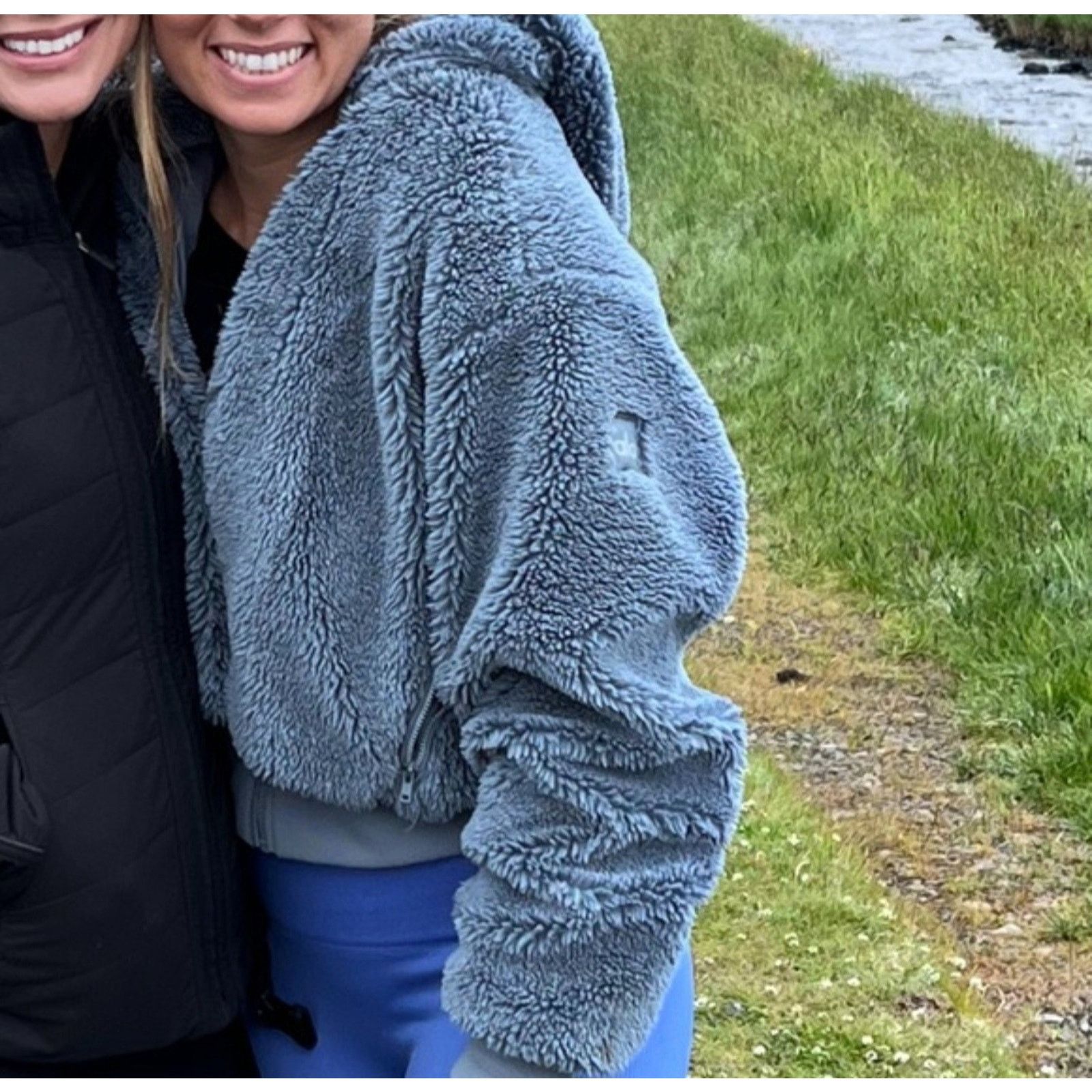 Alo Alo Yoga Foxy Sherpa Jacket XS Steel Blue Faux Fur Full Zip Size XS / US 0-2 / IT 36-38 - 4 Thumbnail