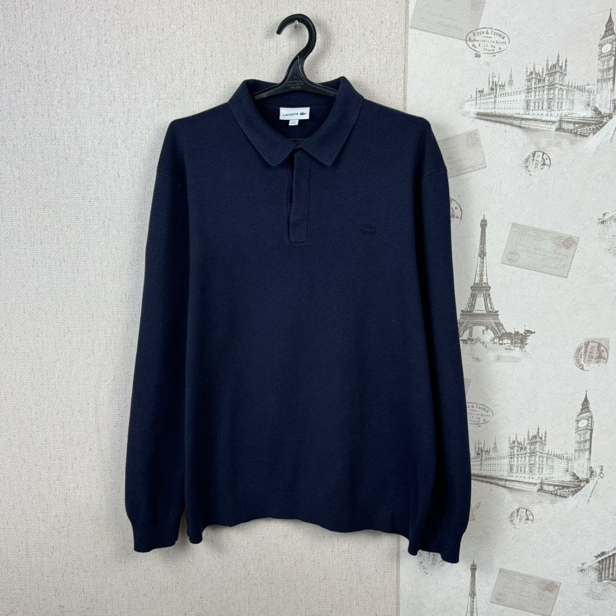 Lacoste × Polo Ralph Lauren Lacoste Polo Sweater Longsleeve Dark Blue Mens Regular XXL Size US XXL / EU 58 / 5 - 1 Thumbnail