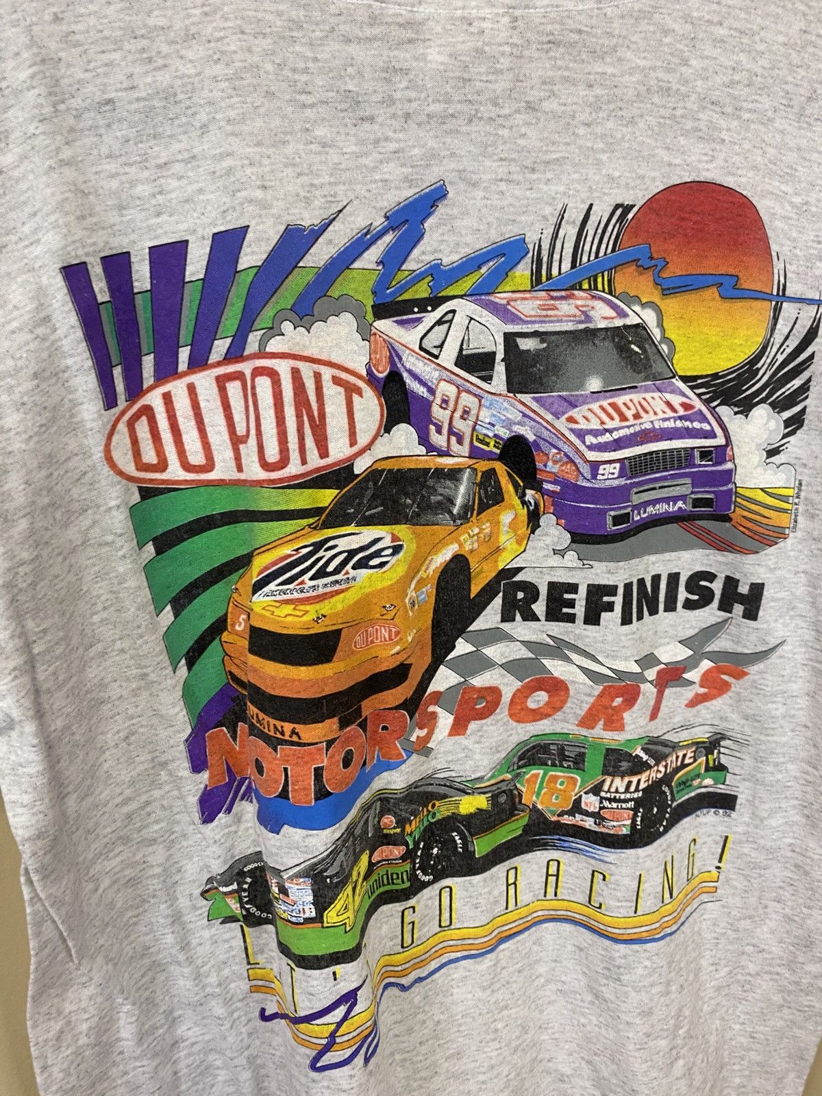 Vintage Miller Dupont Let’s Go Racing T-Shirt Size US L / EU 52-54 / 3 - 6 Thumbnail