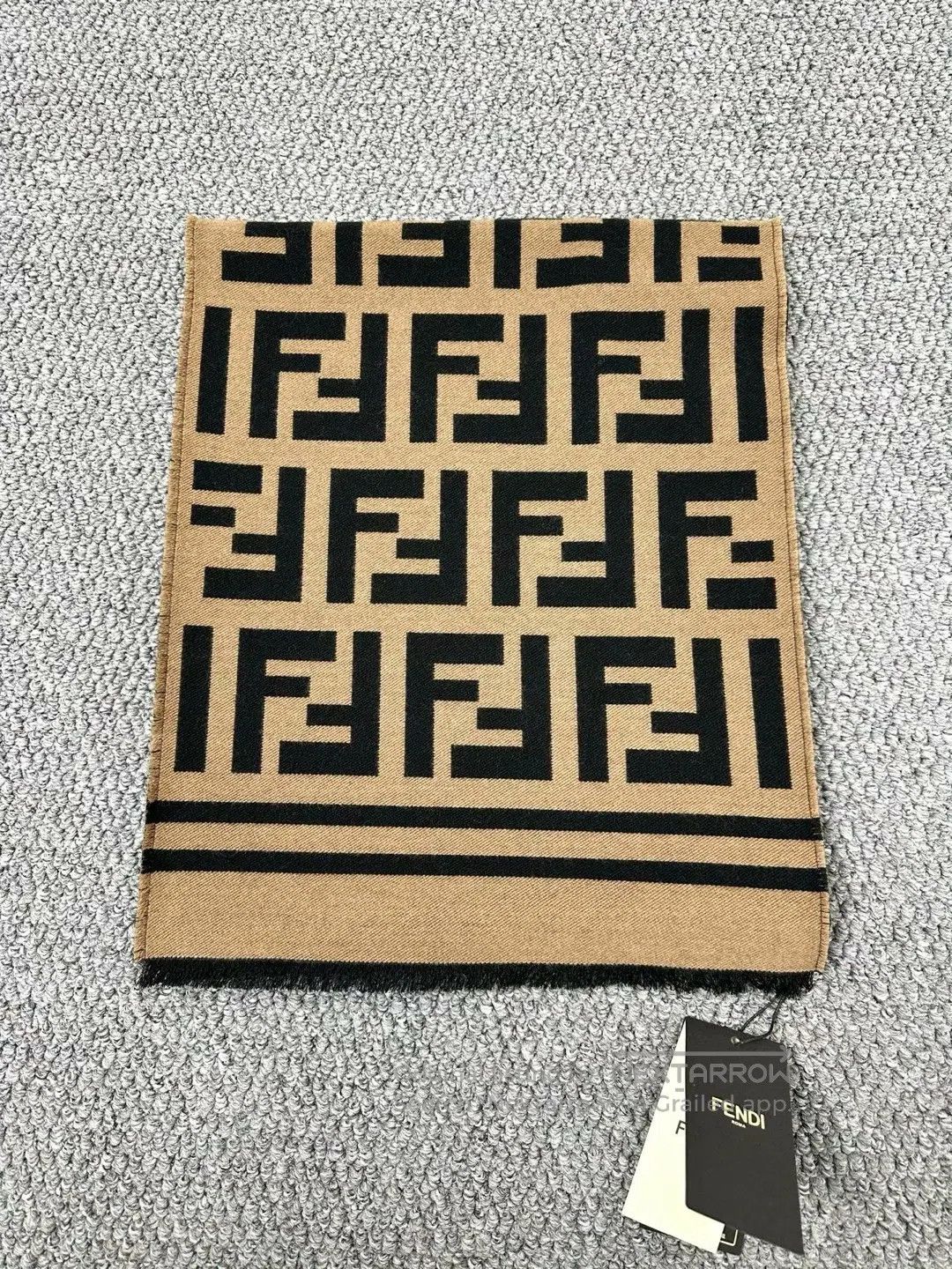 Fendi FENDI Classic Brown Monogram Logo Scarf| Size ONE SIZE - 3 Thumbnail