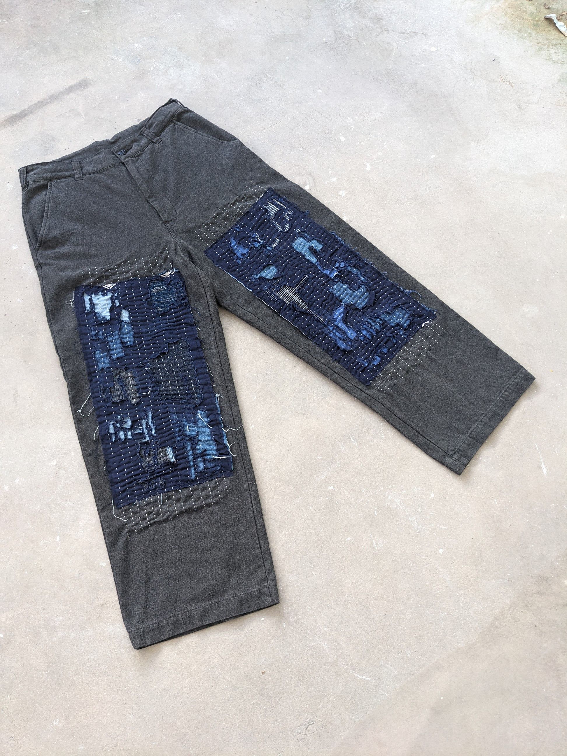 Comme des Garcons × Japanese Brand SS17 Comme Des Garcons Pants Sashiko Boro Custom Distressed Size US 28 / EU 44 - 3 Thumbnail