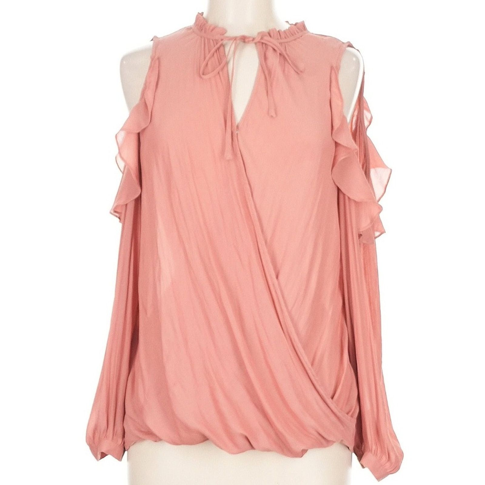 Anthropologie Maeve Blush Pink Ruffled Blouse Size M / US 6-8 / IT 42-44 - 1 Thumbnail