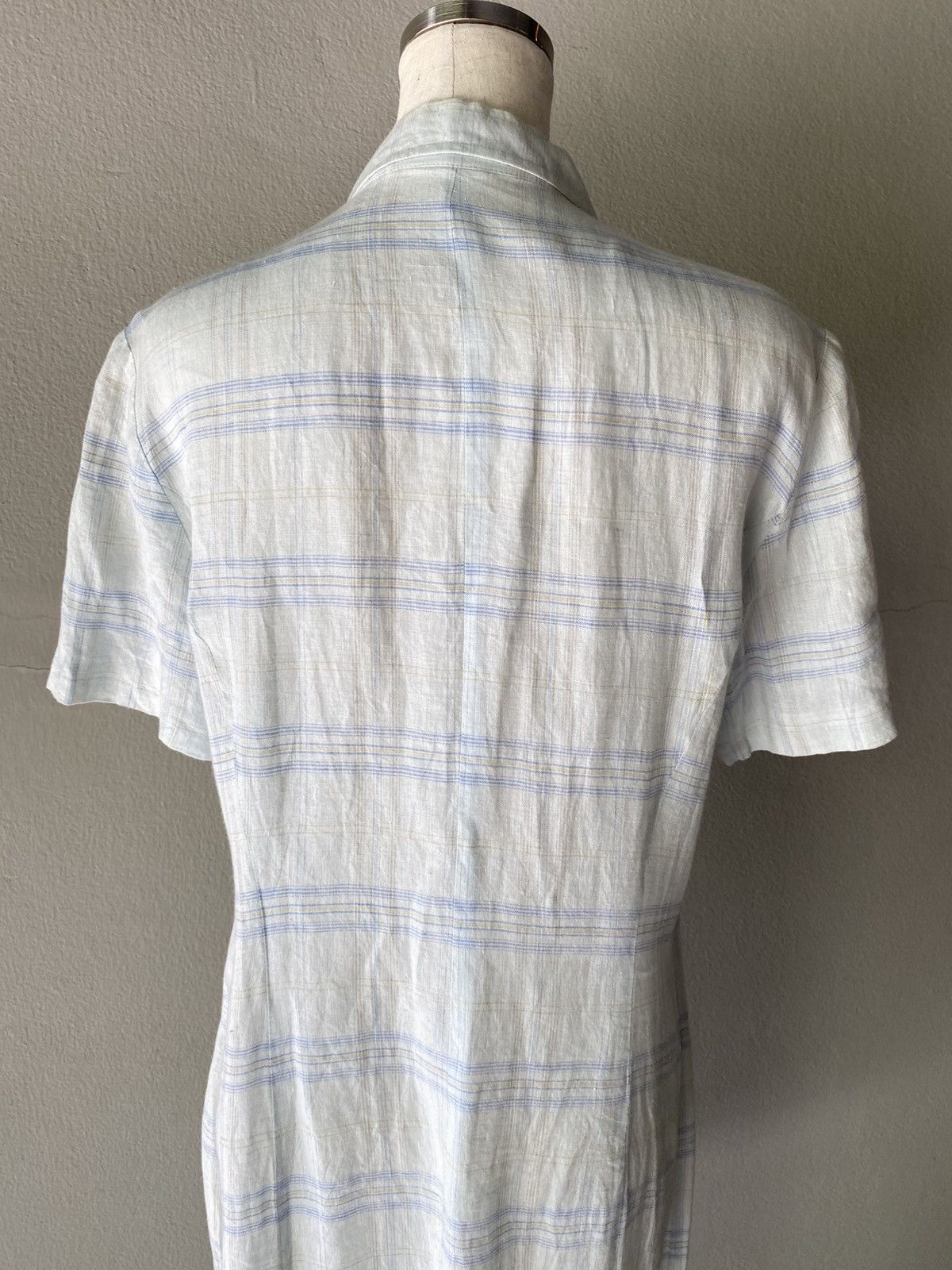 Burberry Burberry Light Blue Checkered Dress Size S / US 4 / IT 40 - 8 Thumbnail