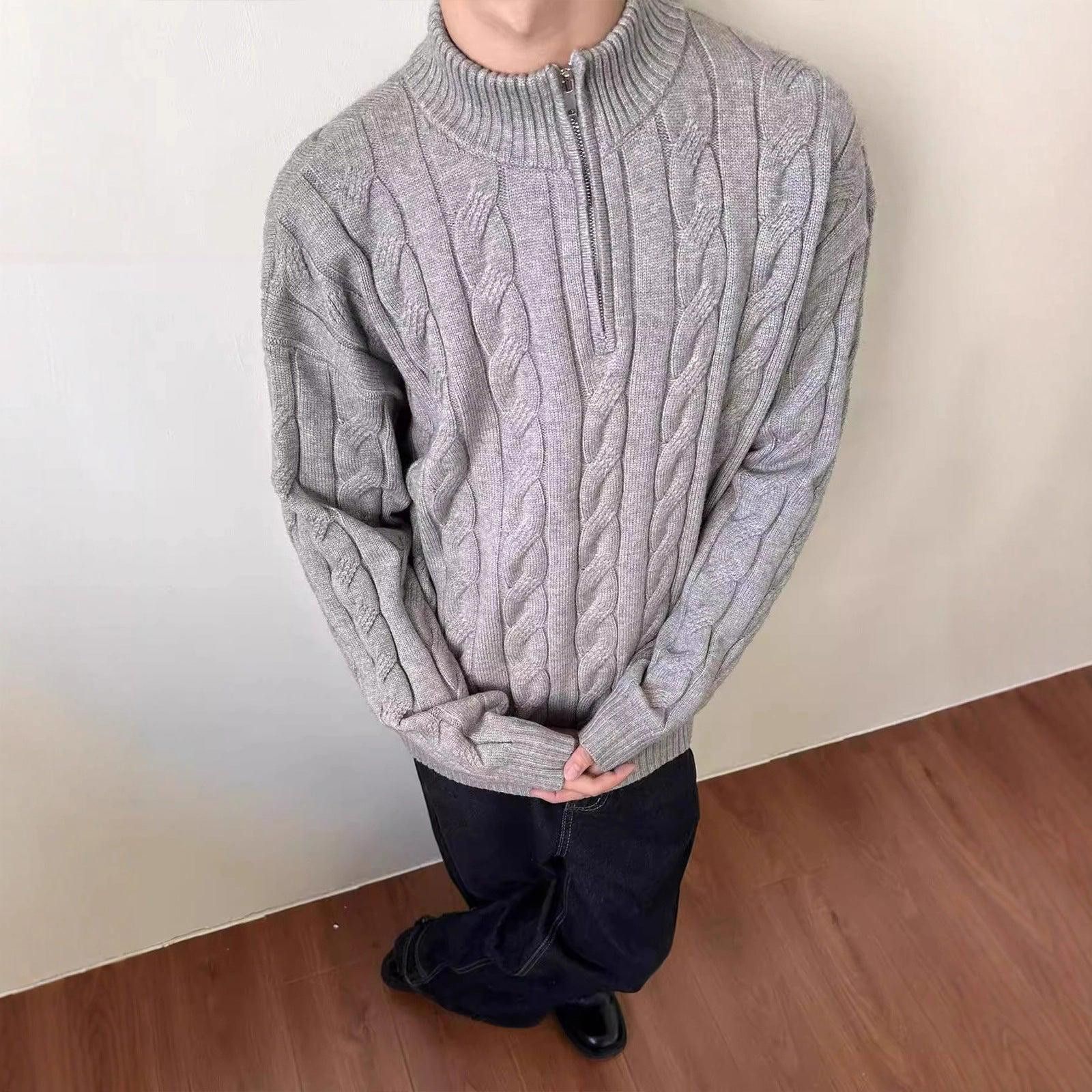Vintage Cable Knit Half-Zip Sweater, Casual Knitwear Size US M / EU 48-50 / 2 - 3 Thumbnail
