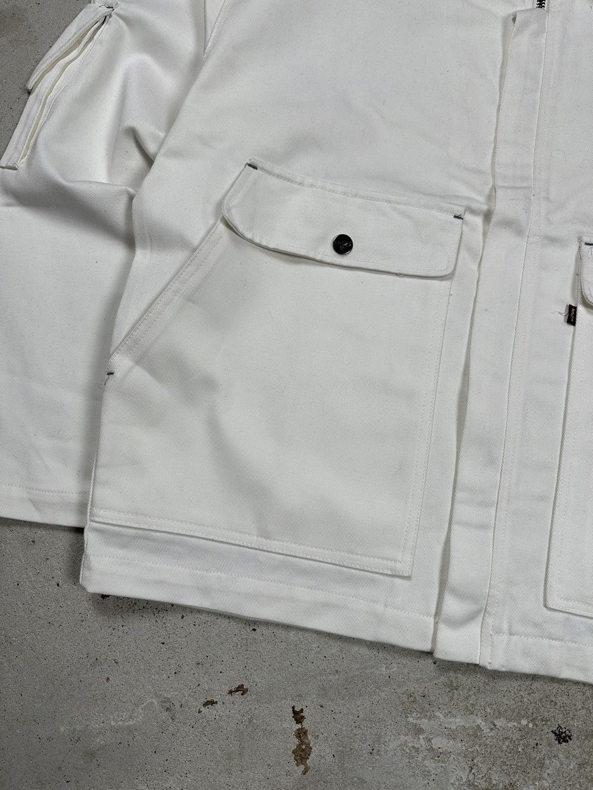 Le Laboureur Vintage y2k White Workwear Jacket Utility Big Front Pockets Size US XL / EU 56 / 4 - 3 Thumbnail