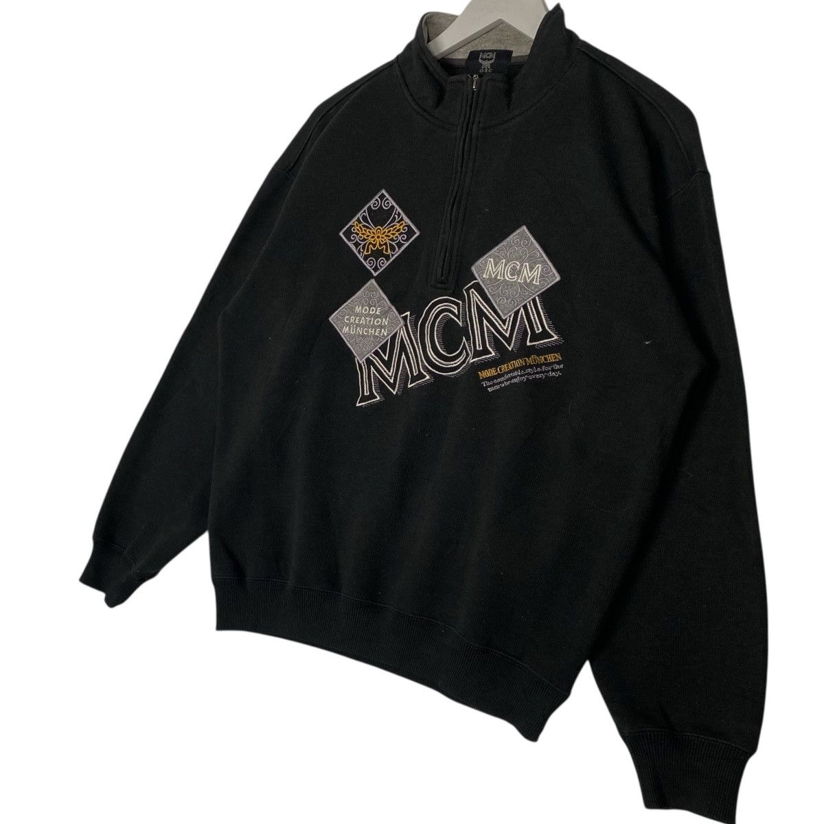 Other Vintage MCM Half Zip Big Logo Black Pullover Jumper Size M Size US M / EU 48-50 / 2 - 2 Thumbnail
