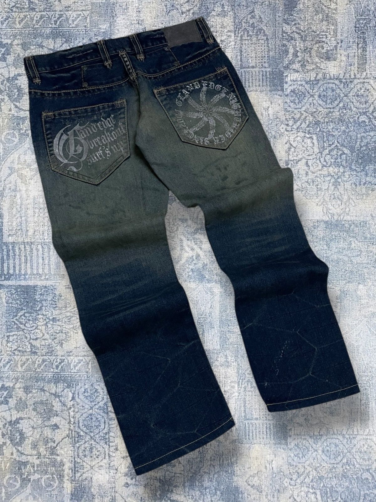 Tornado Mart Vintage 1990s Japan Designer Land Edge Distressed Denim Size US 32 / EU 48 - 9 Thumbnail