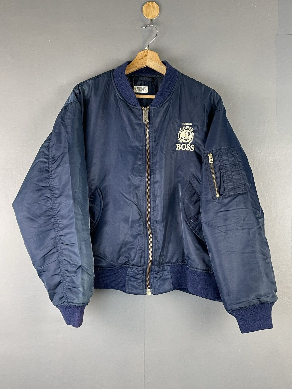 Japanese Brand × Vintage Vintage Suntory Boss Coffe Big Logo Embroidery Bomber Jacker Size US M / EU 48-50 / 2 - 4 Thumbnail