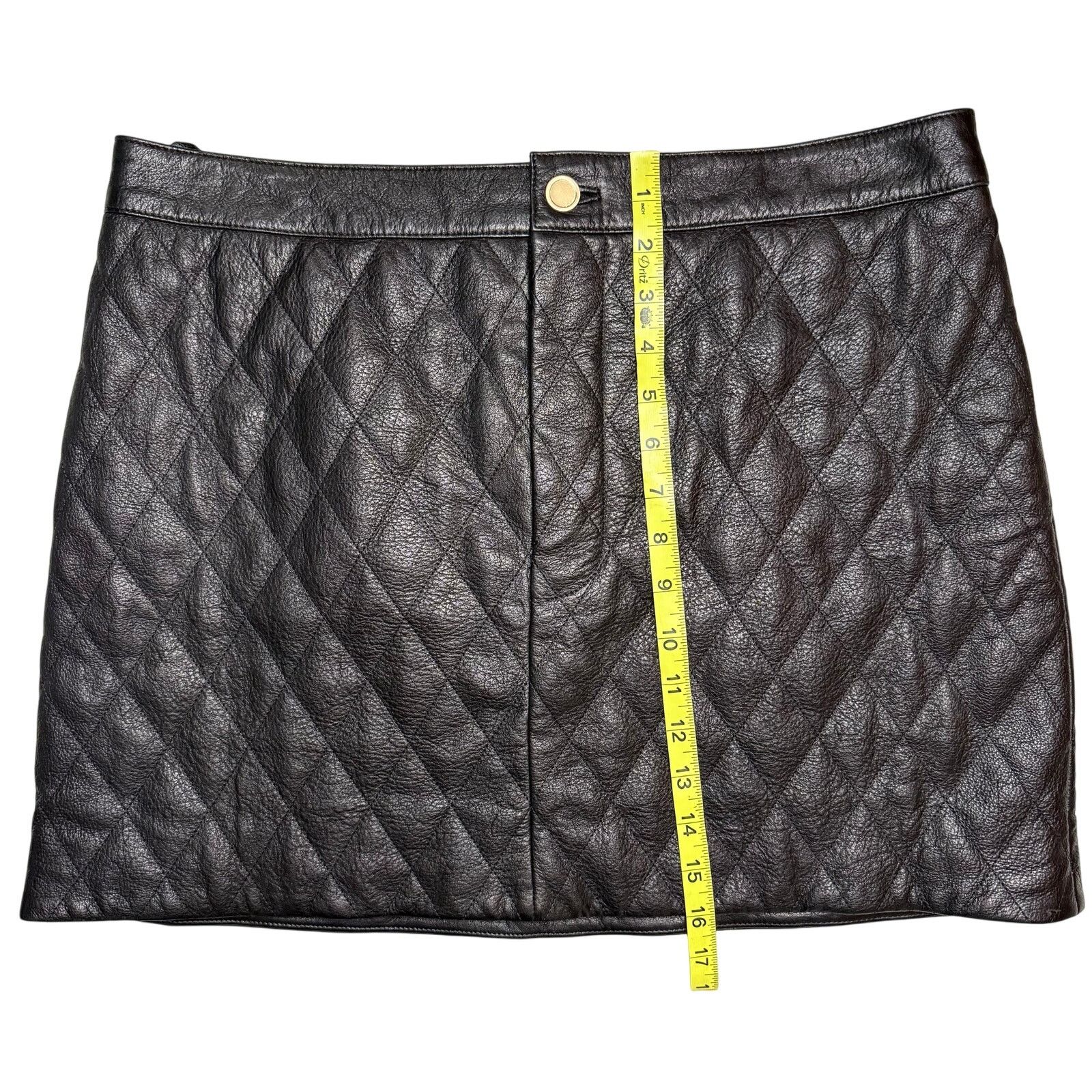 Frame FRAME Quilted Lamb Leather Miniskirt XL Size 32" / US 10 / IT 46 - 12 Thumbnail