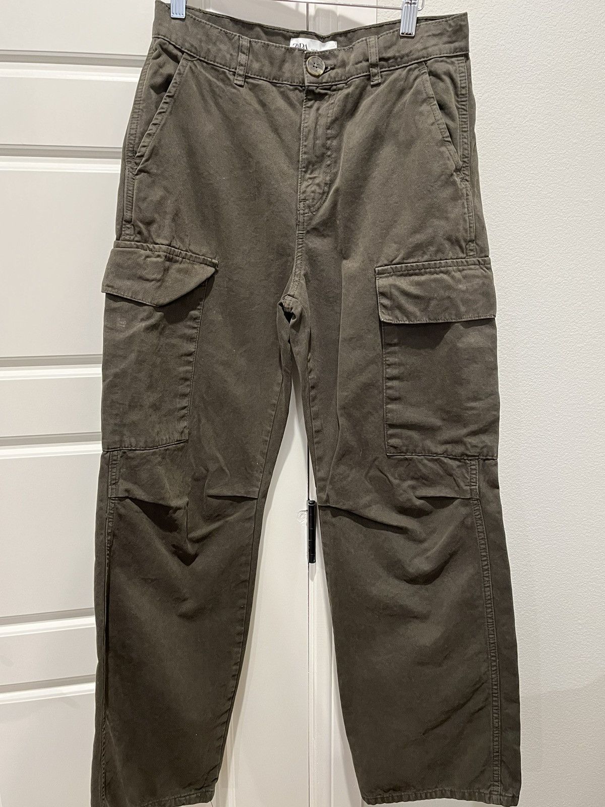Jean Cargo Skinny ZARA TRAFALUC Vert Clair Taille 36 - Occasion Très Bon état