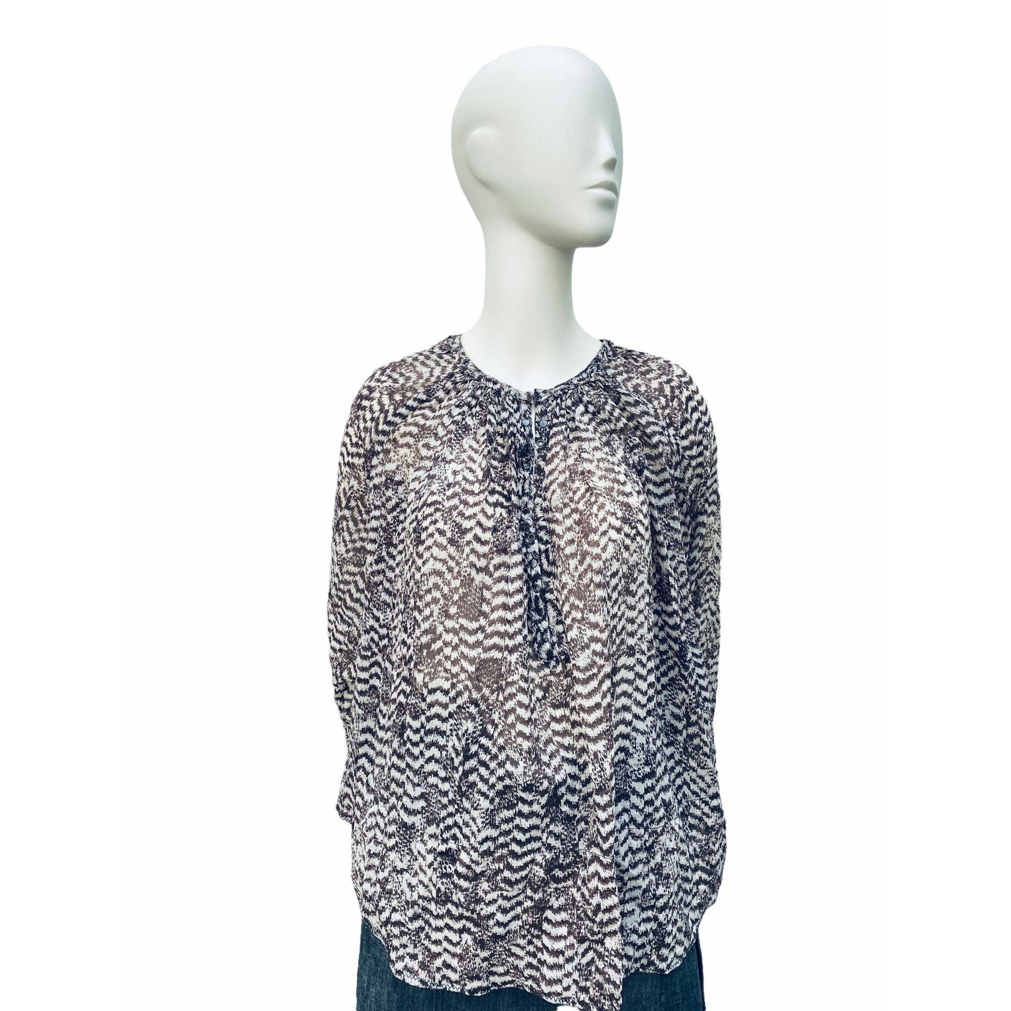 H&M × Isabel Marant Grey Silk Blouse / Top Size XS / US 0-2 / IT 36-38 - 1 Thumbnail
