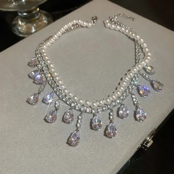 VIBE Luxury Rhinestone Crystal Chokers Necklaces For Women Size ONE SIZE - 1 Thumbnail