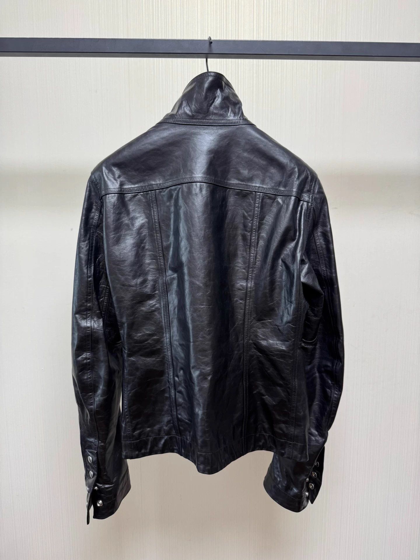 Rick Owens Rick Owens 21FW Zip Leather Jacket LGW Waxed 48 Size US M / EU 48-50 / 2 - 2 Thumbnail