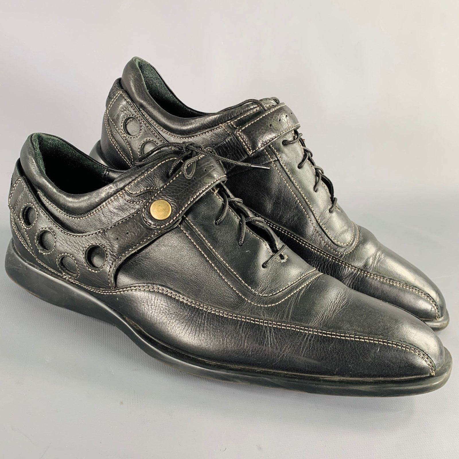 Cole Haan COLE HAAN 9.5 Black Contrast Stitch Leather Lace-Up Shoes Size US 9.5 / EU 42-43 - 1 Thumbnail