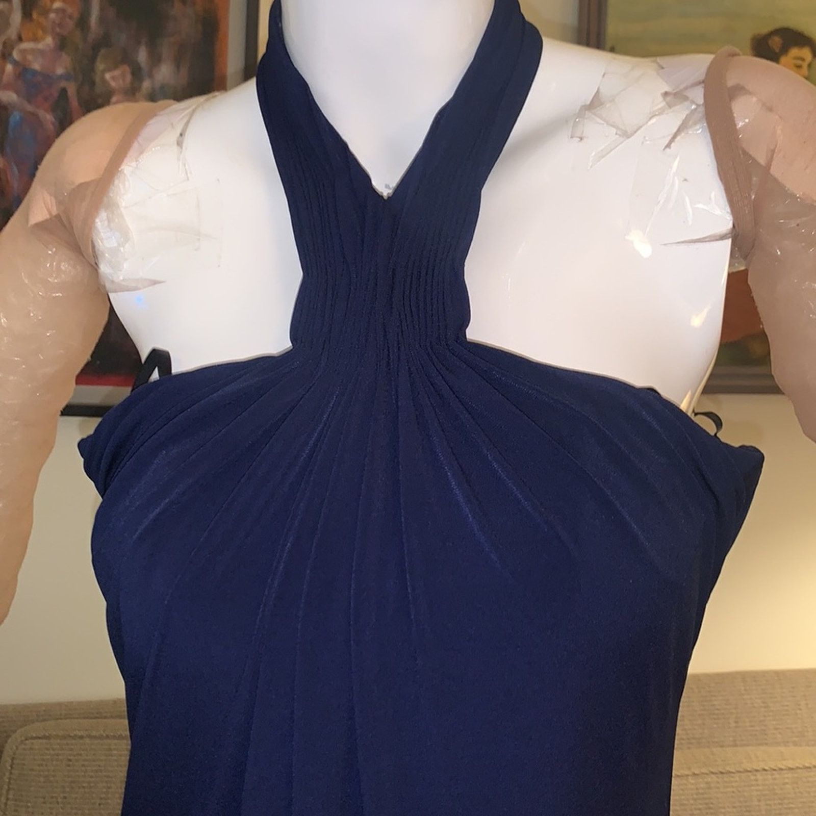 Laundry by Shelli Segal Laundry Shelli Segal navy blue halter cocktail dress Size XS / US 0-2 / IT 36-38 - 2 Thumbnail