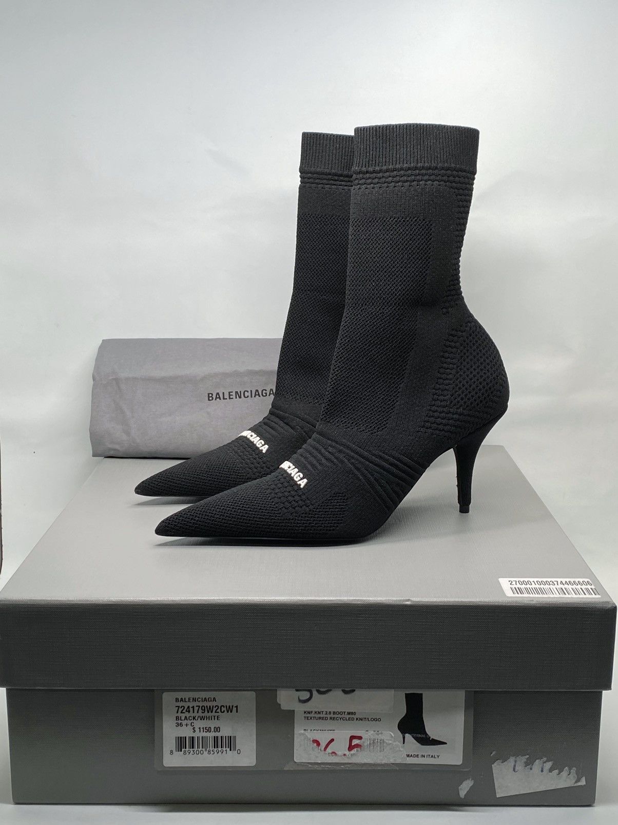 Balenciaga Balenciaga Knife 2.0 logo-appliquéd stretch-knit ankle boots Size US 6 / IT 36 - 10 Thumbnail