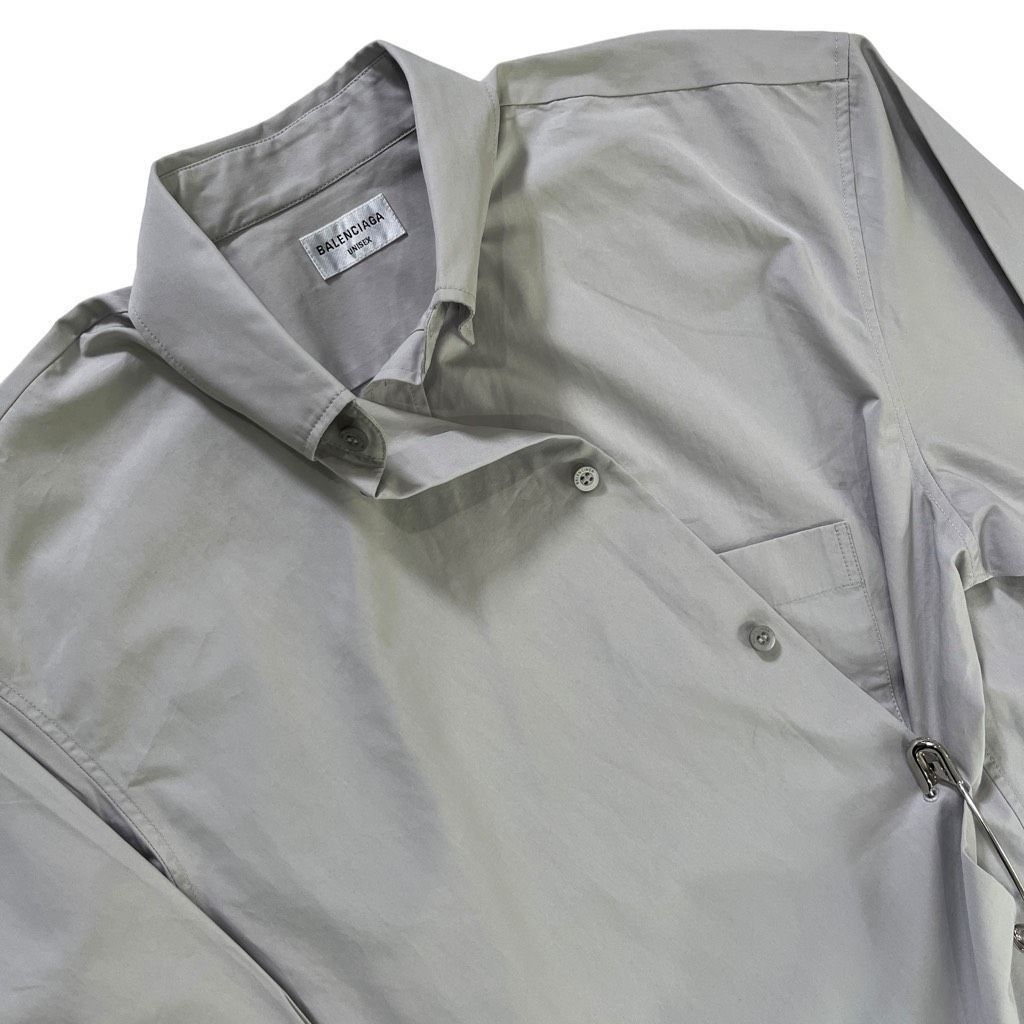 Balenciaga Balenciaga Fitted Wrap Shirt in Light Grey Size M / US 6-8 / IT 42-44 - 10 Thumbnail