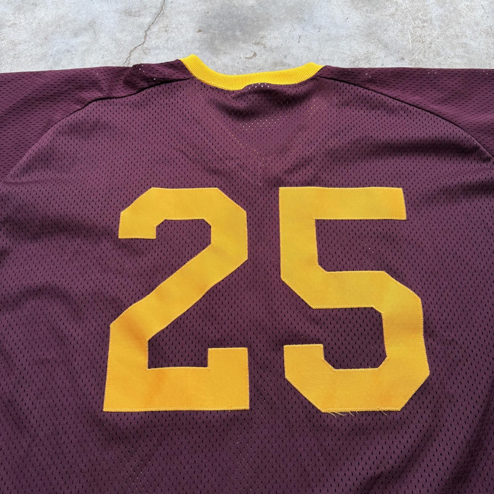 Vintage Vintage 80s Burgundy Horns Mesh Football Grunge Baggy Jersey Size US XL / EU 56 / 4 - 5 Thumbnail
