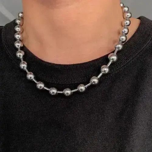 Jewelry Steel Ball Necklace 8mm Size ONE SIZE - 7 Thumbnail
