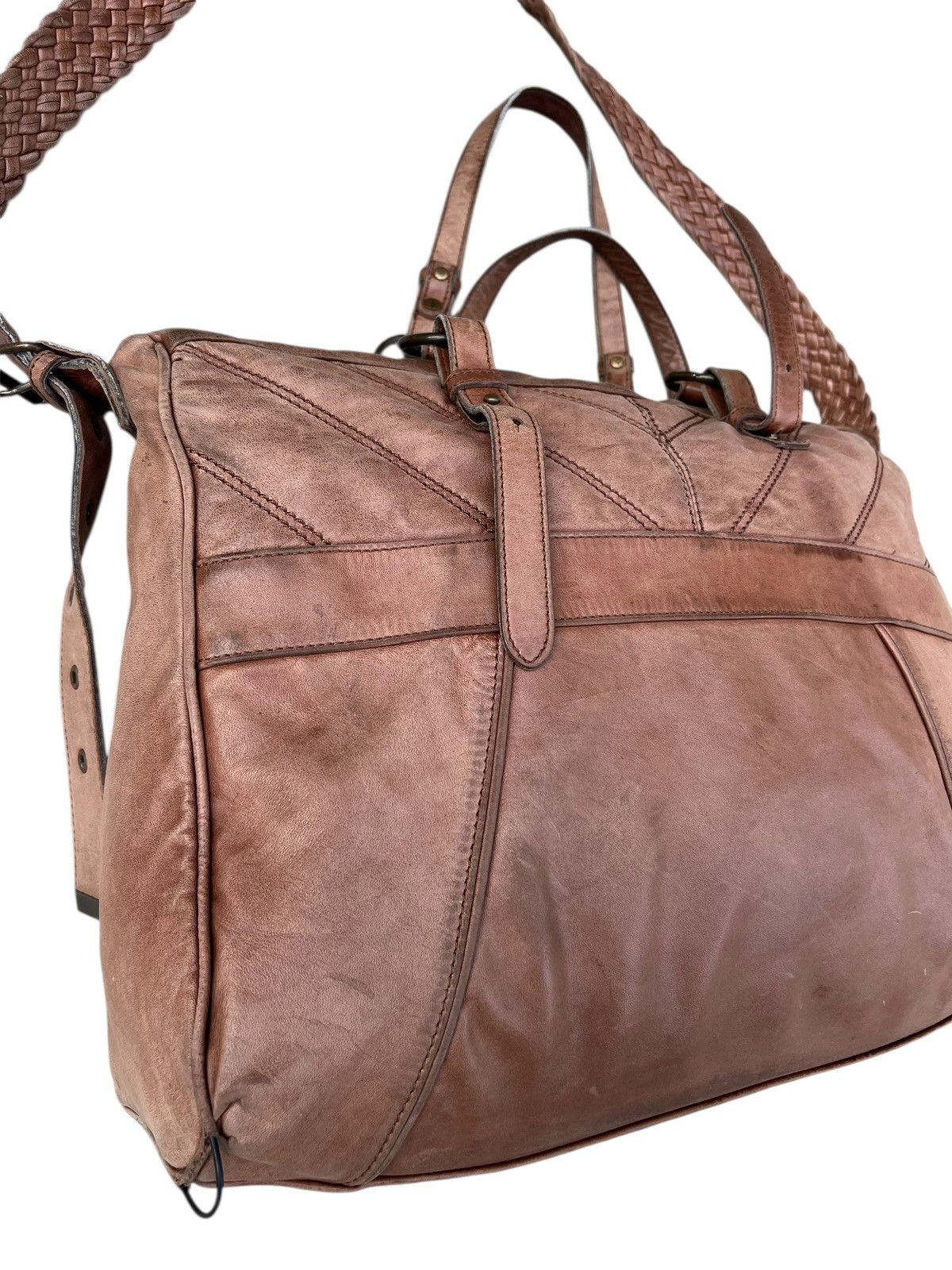 Creed × Leather Creed Japan Faded Patina Leather 2 Way Large Bag Size ONE SIZE - 7 Thumbnail