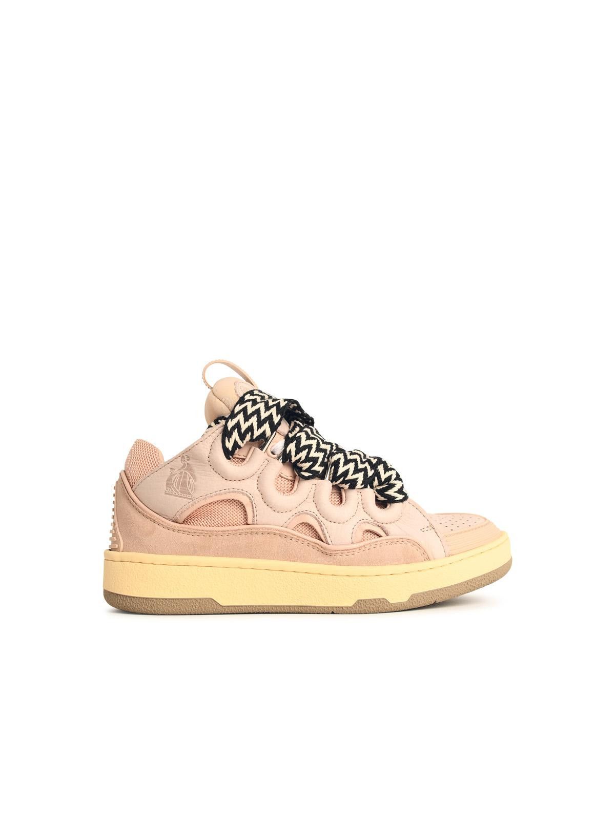 Lanvin LANVIN 'Curb' Pink Leather Blend Sneakers Size US 5 / IT 35 - 1 Thumbnail