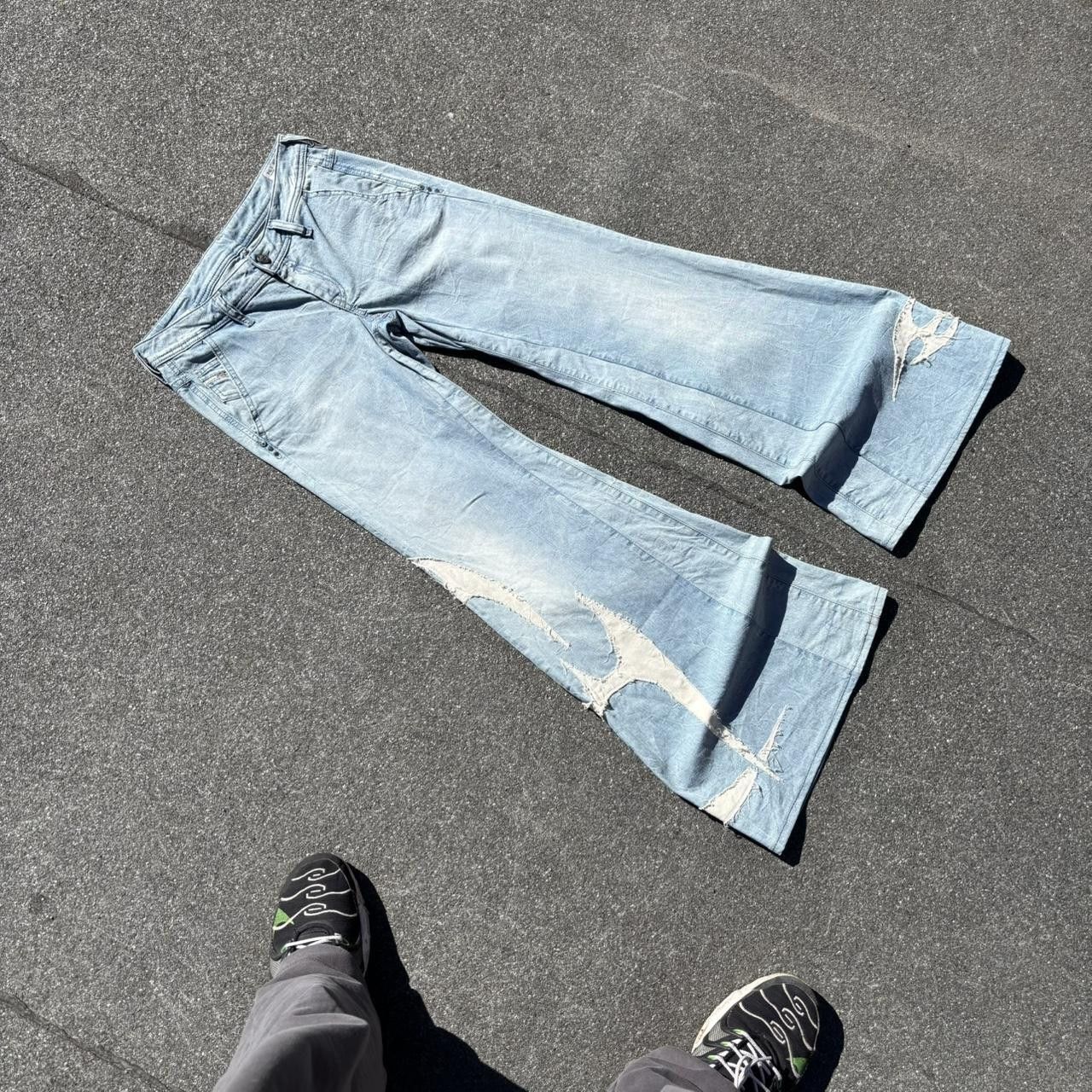 Affliction × Japanese Brand × Vintage jnco affliction style tribal embroidered jeans Size US 31 - 2 Thumbnail