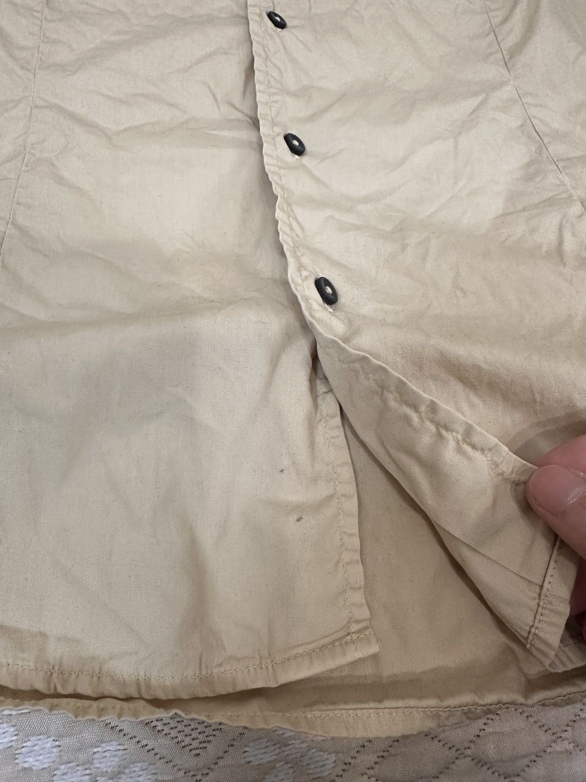 C.P. Company 🔥 90s C.P. Company Button Up Logo Shirt Beige Vintage Size US M / EU 48-50 / 2 - 10 Thumbnail