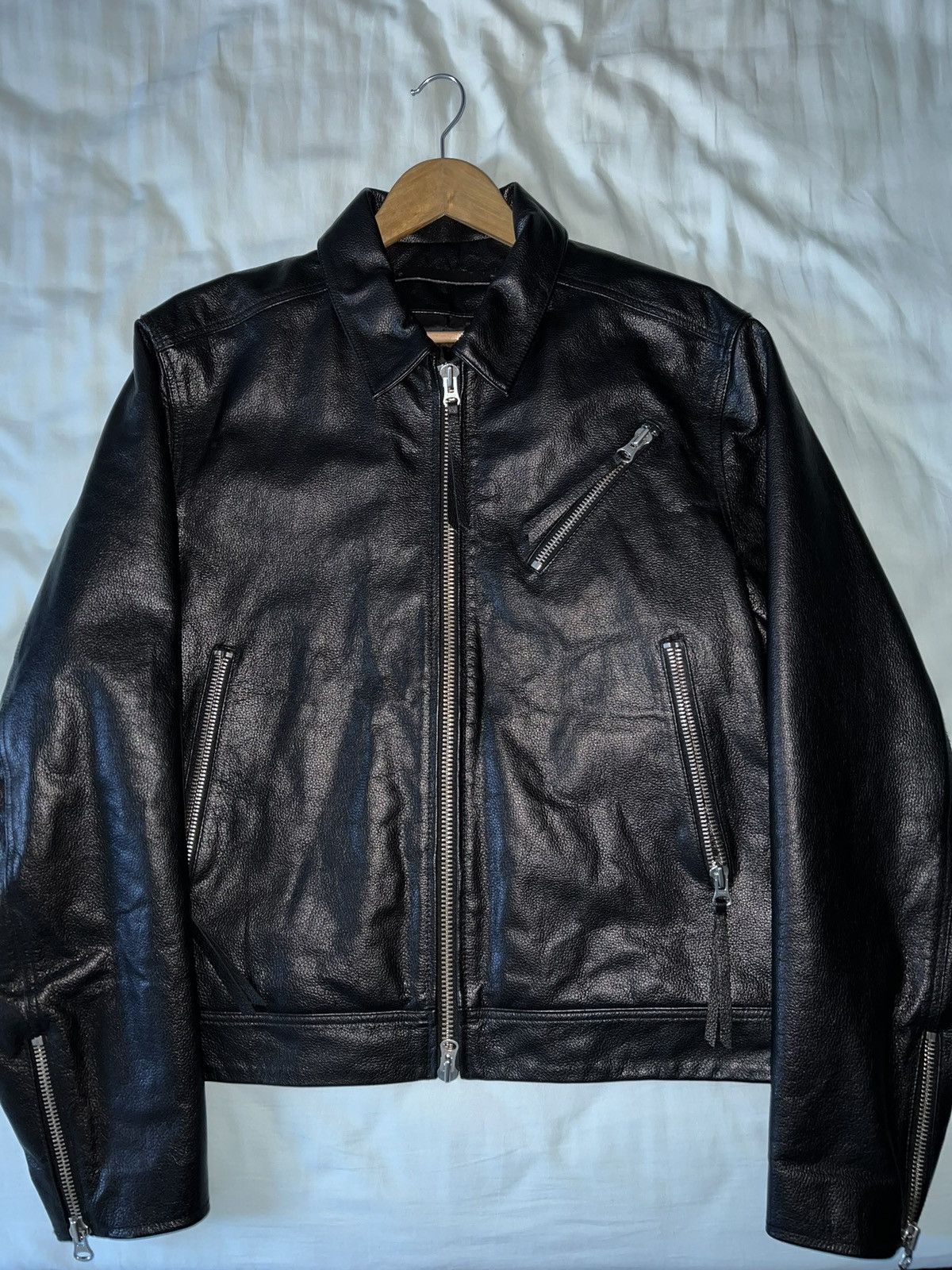 image of Tiger Of Sweden Leather Tracker Jacket in Black, Men's (Size XL)