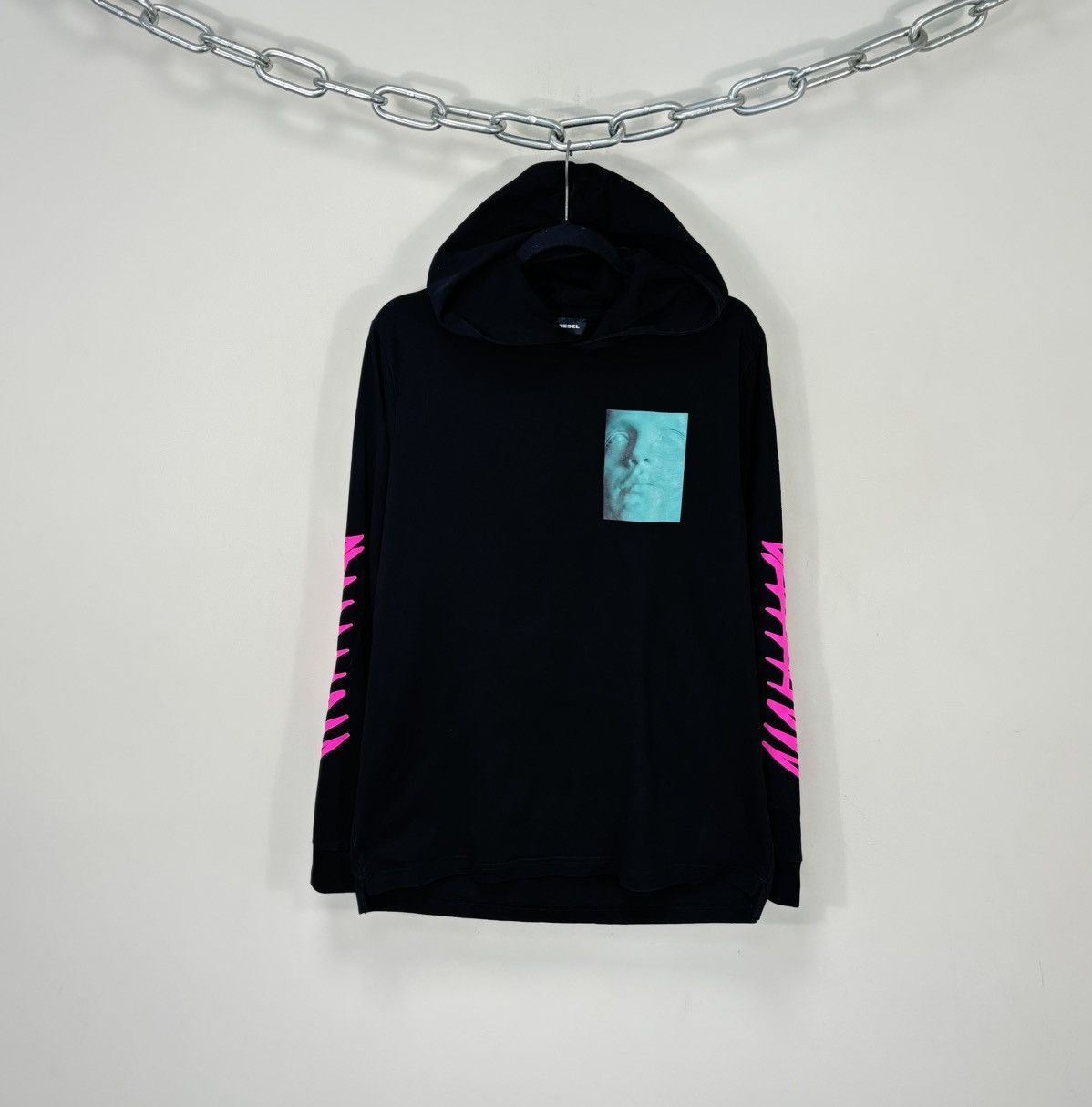 Diesel Diesel Y2K Men’s Frozen Face Print Hype Black Light Hoodie Size US L / EU 52-54 / 3 - 1 Thumbnail