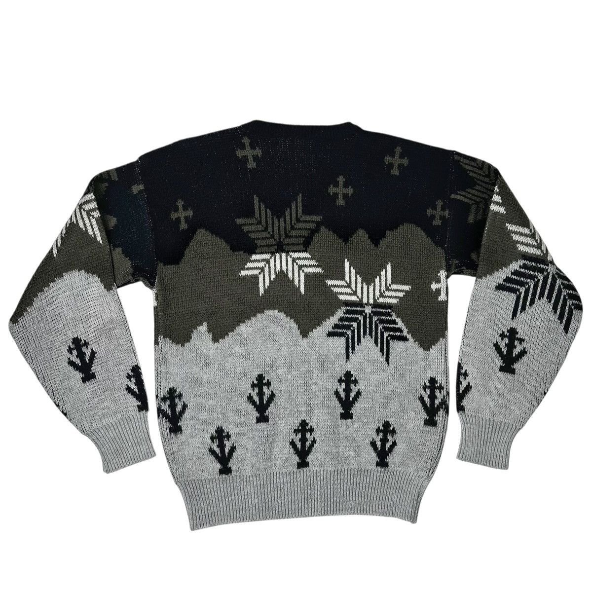 Vintage Vintage Circuit Grey Knit Sweater Fair Isle Snowflake Tree Size US M / EU 48-50 / 2 - 2 Thumbnail