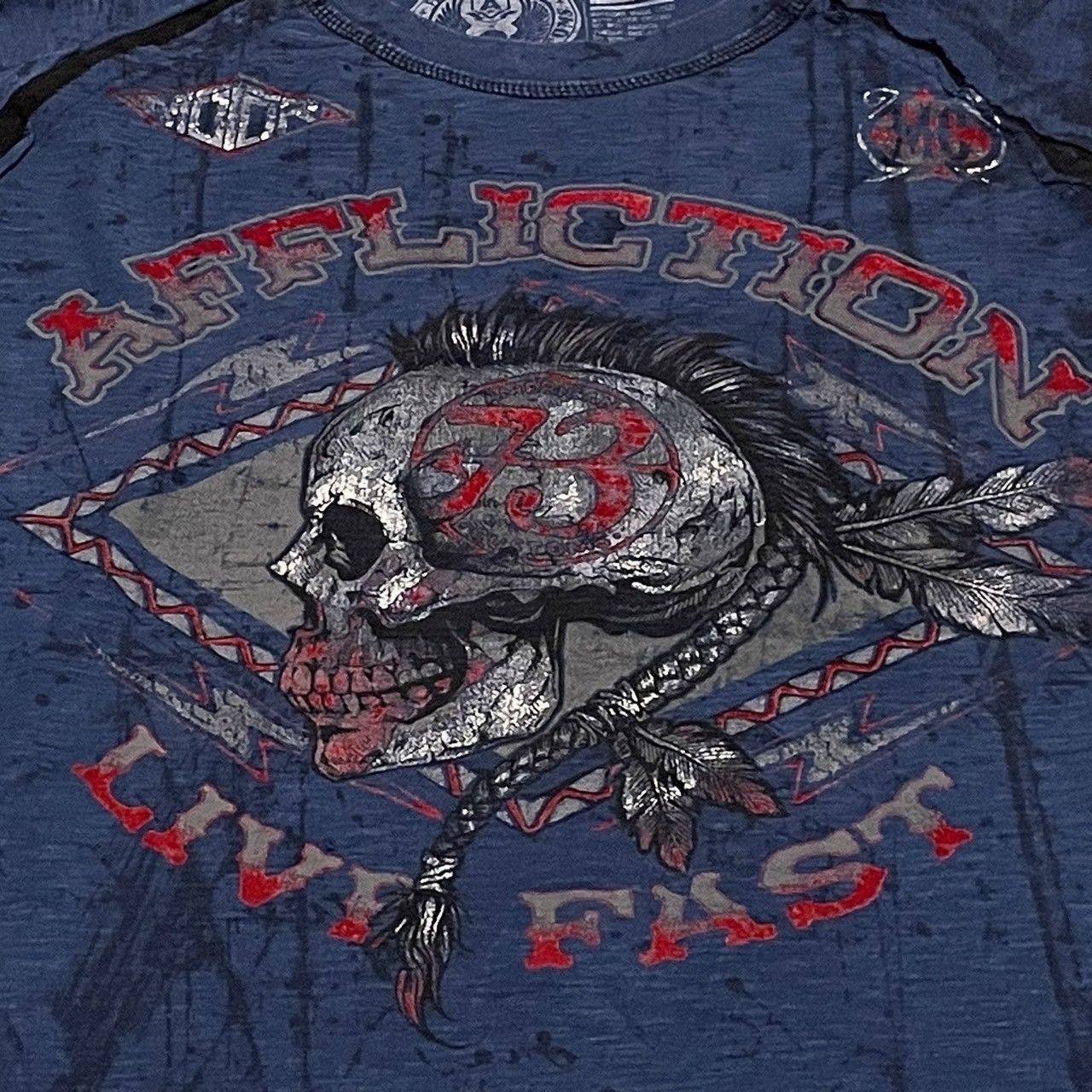 Affliction × Ed Hardy × Southpole Rare Affliction Wings Cross Longsleeve Y2K Style Size US L / EU 52-54 / 3 - 2 Thumbnail